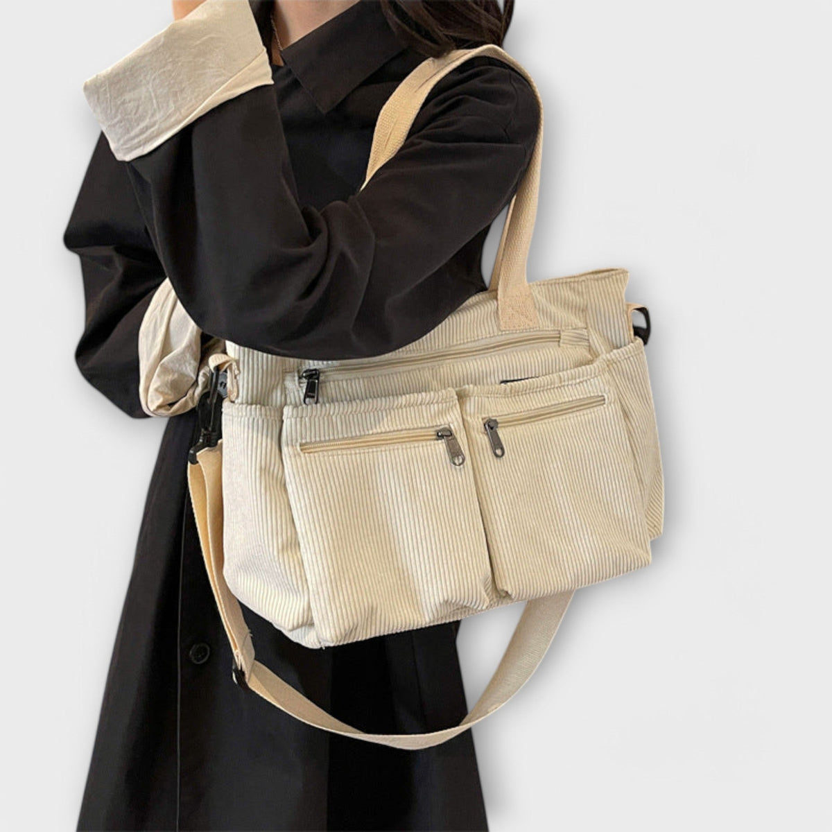 Women’s Multi-Pocket Tote Bag – Practical Dual-Carry Style for Work and Everyday Use