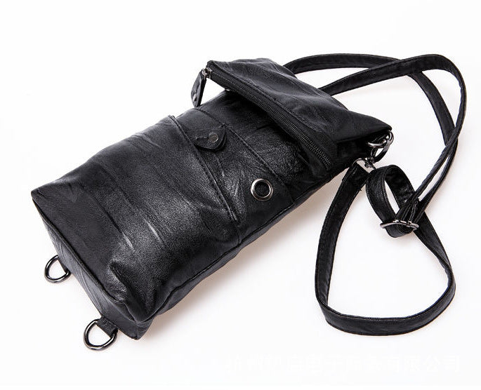 Men’s Faux-Leather Sling Bag – Multi-Pocket Crossbody Design with Adjustable Shoulder Strap