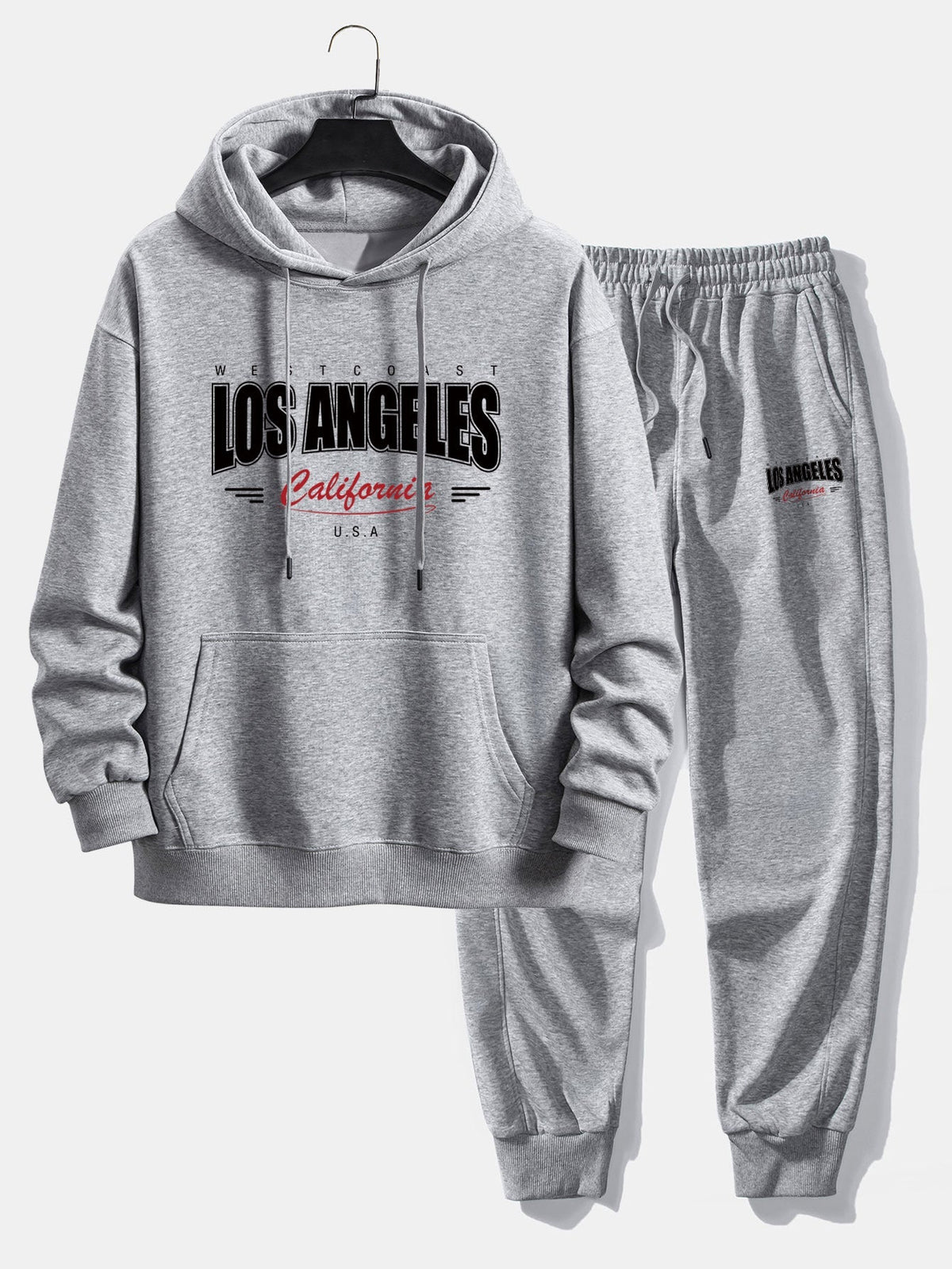 Men’s Cotton Blend Tracksuit – Relaxed Printed Hoodie and Joggers for Everyday Streetwear
