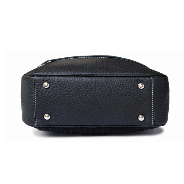 Women’s Genuine Leather Backpack – Structured Multi-Zip Day Bag with Adjustable Shoulder Straps