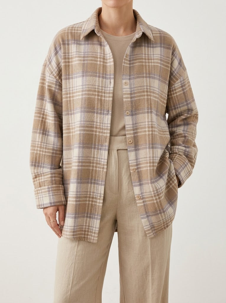 Women’s Oversized Flannel Shirt – Soft Button-Up Layer for Streetwear and Casual Days