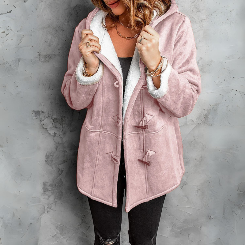 Women’s Sherpa-Lined Hooded Duffle Jacket – Warm Toggle-Front Winter Layer for Everyday Cold-Weather Wear
