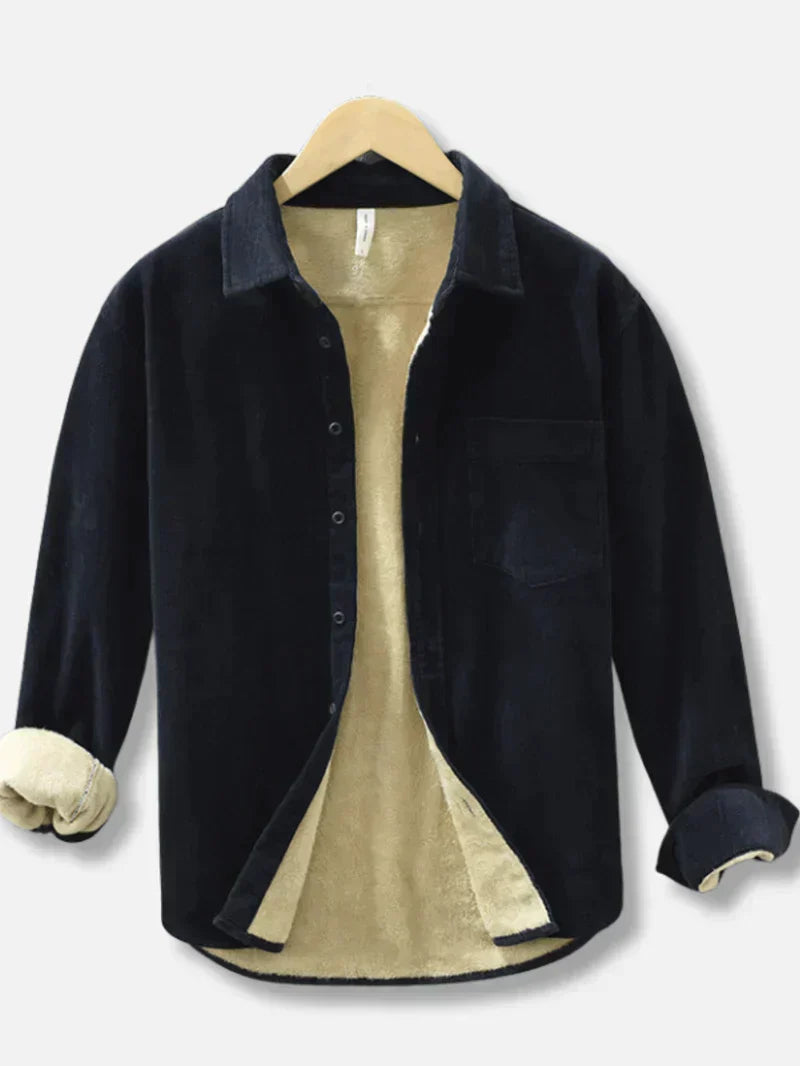 Men’s Fleece-Lined Corduroy Shirt Jacket – Warm Casual Layer for Cooler Seasons
