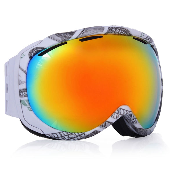 Men’s Anti-Fog Ski Goggles – Mirrored Dual-Lens UV-Protective Snowboard Goggles with Adjustable Non-Slip Strap