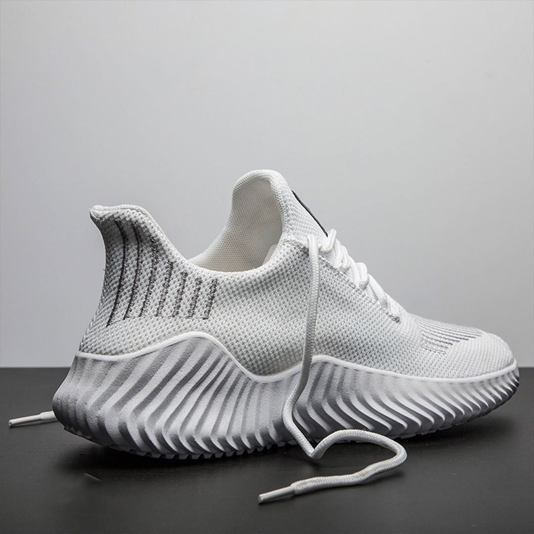 Men’s Lightweight Running Shoes – Breathable Knit Trainers with Sculpted Flexible Sole and Lace-Up Fit