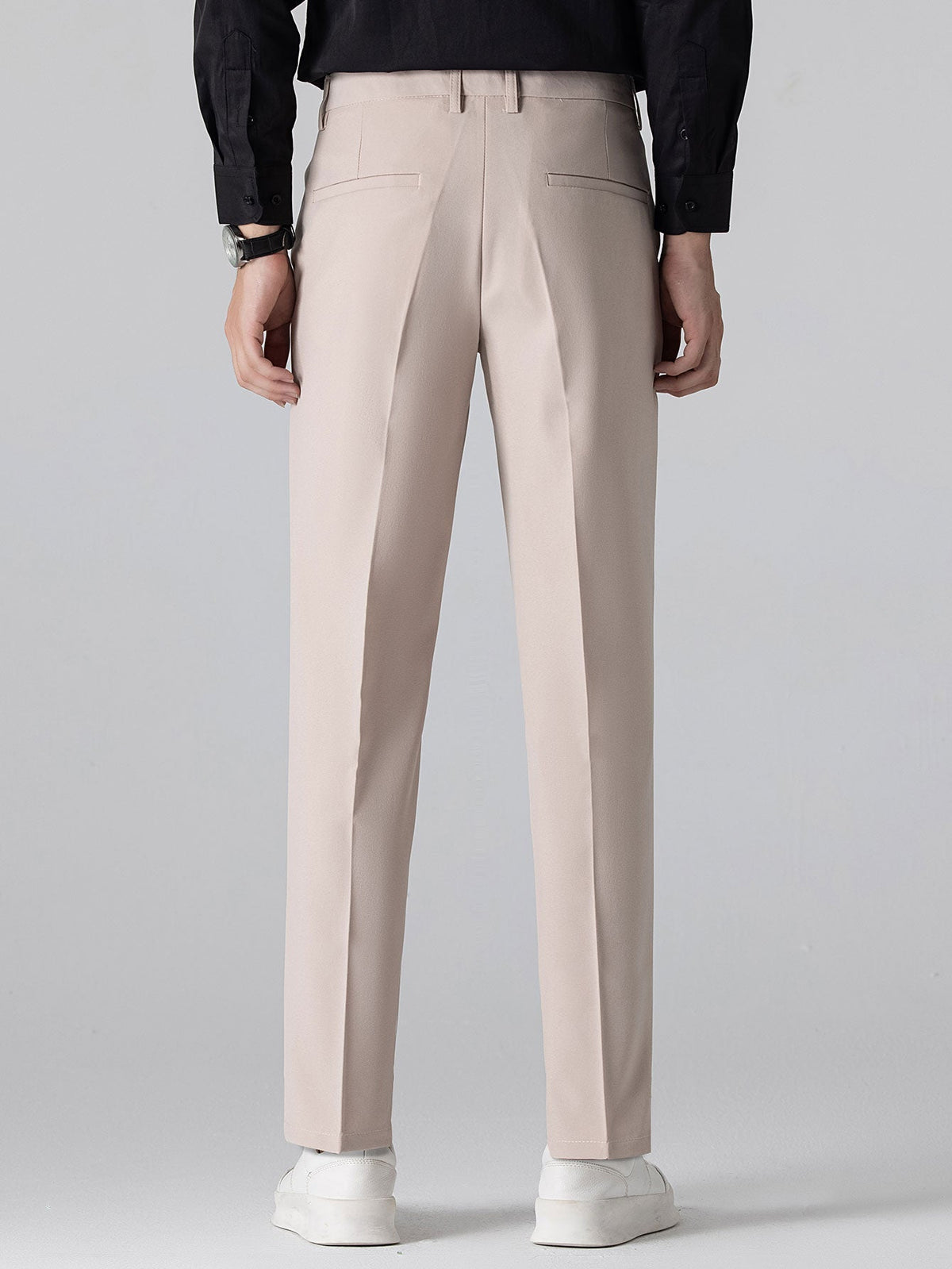 Men’s Ribbed Knit Button Shirt Set – Tailored Tapered Trousers for Smart Casual Dressing