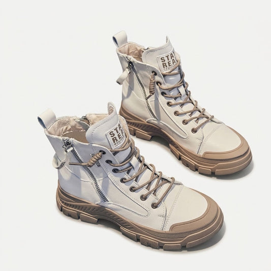 Women’s High-Top Sneaker Boots – Chunky Lace-Up Style for Everyday City Wear