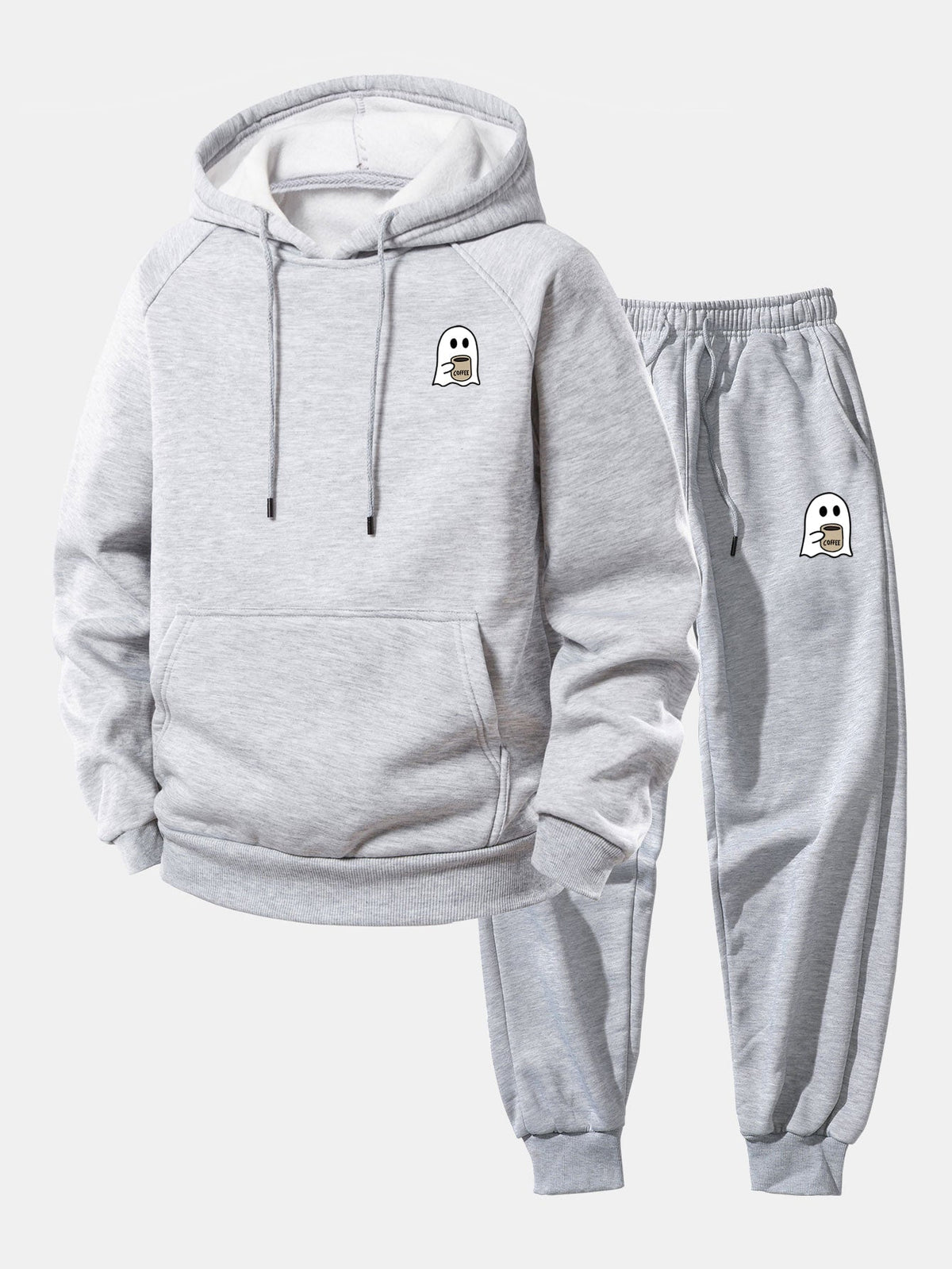 Men’s Hooded Polyester Tracksuit – Relaxed Printed Set with Tapered Joggers for Casual Days