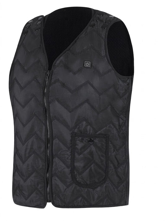 Unisex USB Heated Vest – Quilted Full-Zip Winter Layer with Adjustable Shoulder Fit