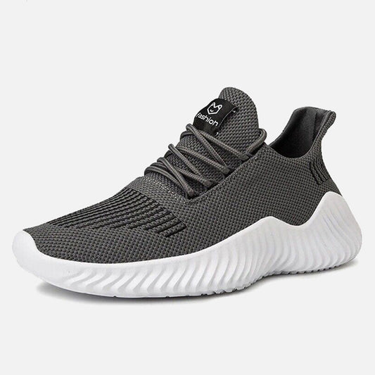 Men’s Lightweight Running Shoes – Breathable Knit Trainers with Sculpted Flexible Sole and Lace-Up Fit