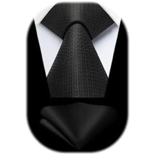 Men’s Textured Tie Set – Classic Formal Accessories for Weddings and Business