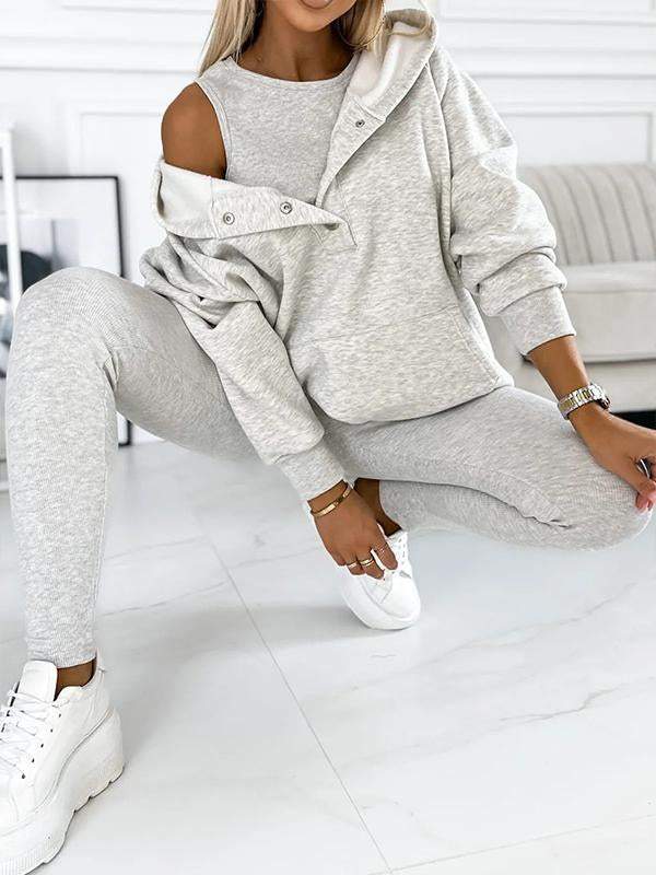 Women’s Hooded Sweatshirt and Leggings Set – Cosy Two-Piece Outfit for Casual Days