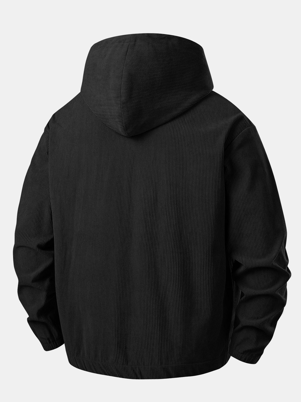 Men’s Corduroy Quarter-Zip Hoodie – Relaxed Textured Pullover for Autumn Layering