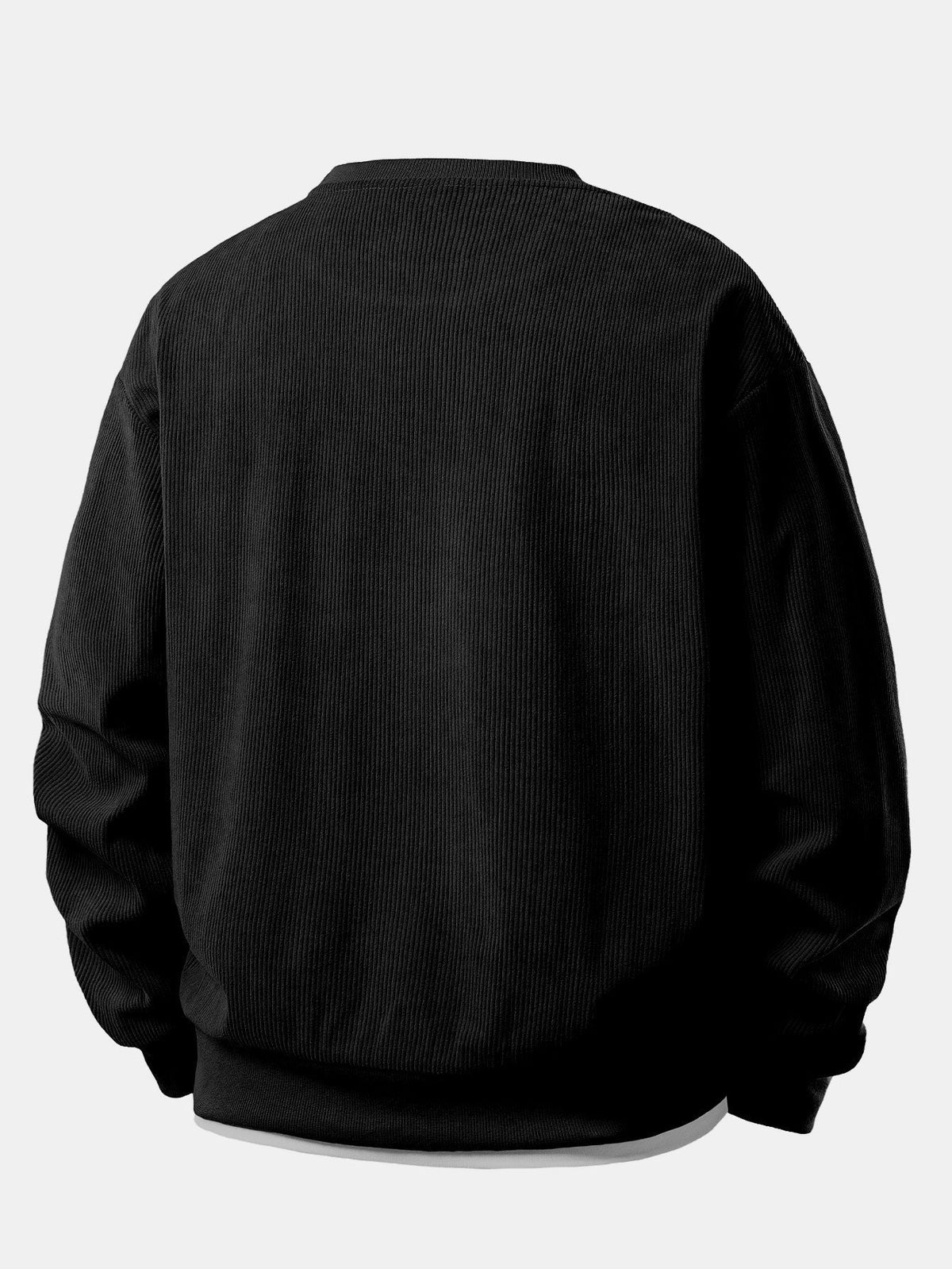 Men’s Layered Corduroy Crewneck Sweatshirt – Relaxed Everyday Pullover for Cooler Days
