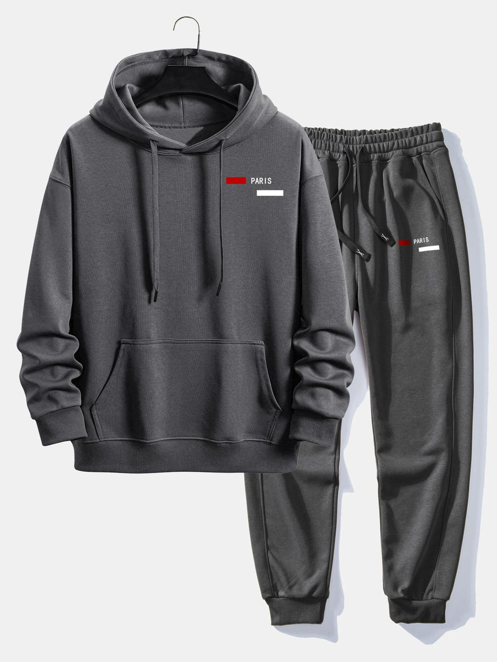 Men’s Relaxed Fit Tracksuit – Cotton Blend Hoodie and Joggers for Casual Streetwear