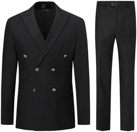 Men’s Double-Breasted Two-Piece Suit – Slim Tailoring for Business and Formal Events