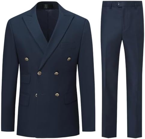 Men’s Double-Breasted Two-Piece Suit – Slim Tailoring for Business and Formal Events