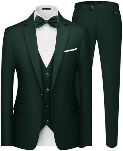 Men’s One-Button Three-Piece Suit – Streamlined Formal Set for Weddings and Business