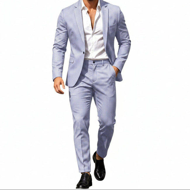Men’s Modern Two-Piece Suit – Single-Button Blazer Set for Celebrations and Business