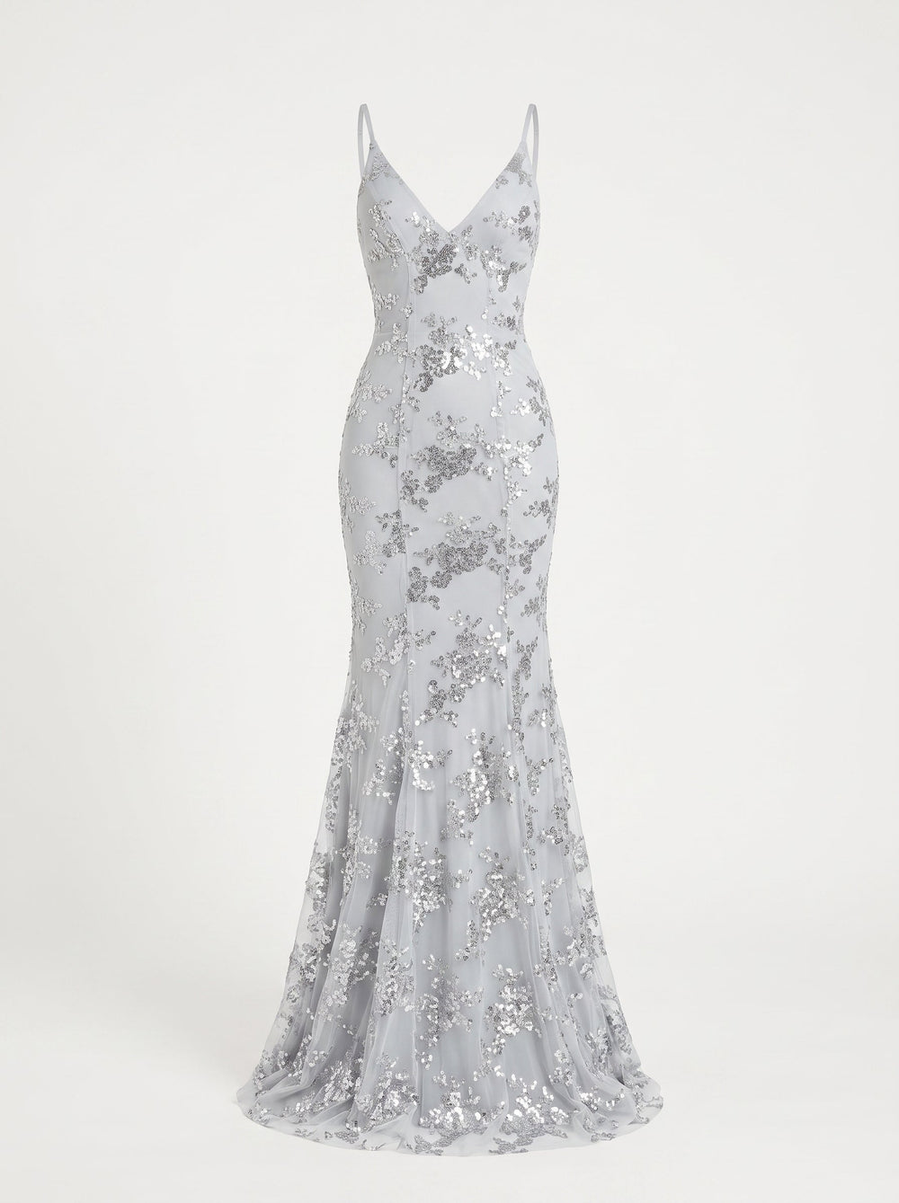 Women’s Sequin Maxi Evening Gown – Deep V-Neck Style for Galas and Formal Events