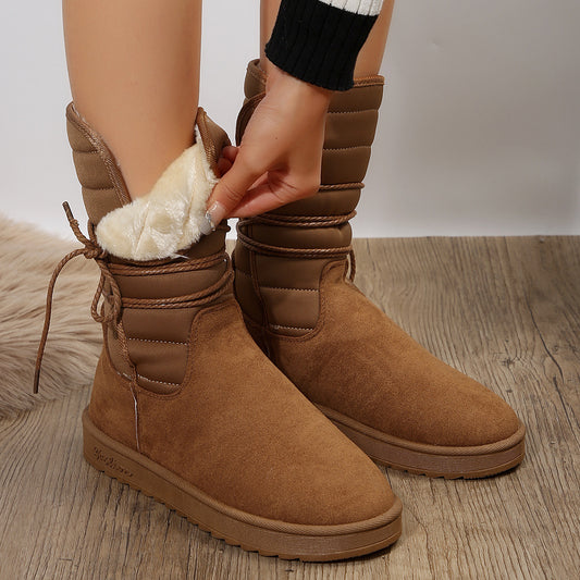 Women's Faux Fur Lined Heeled Knee-High Boots