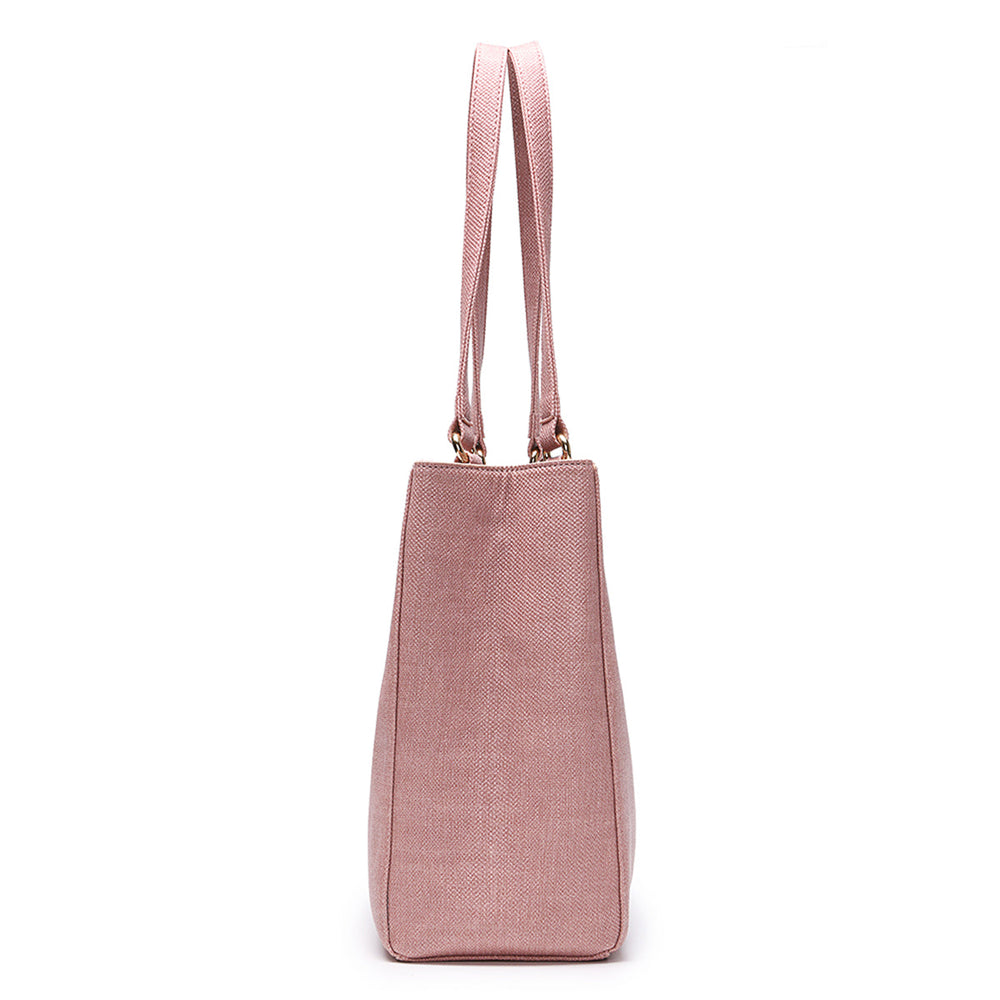 Women’s Structured Faux-Leather Tote Handbag – Versatile Shoulder Bag with Dual Handles and Adjustable Crossbody Strap