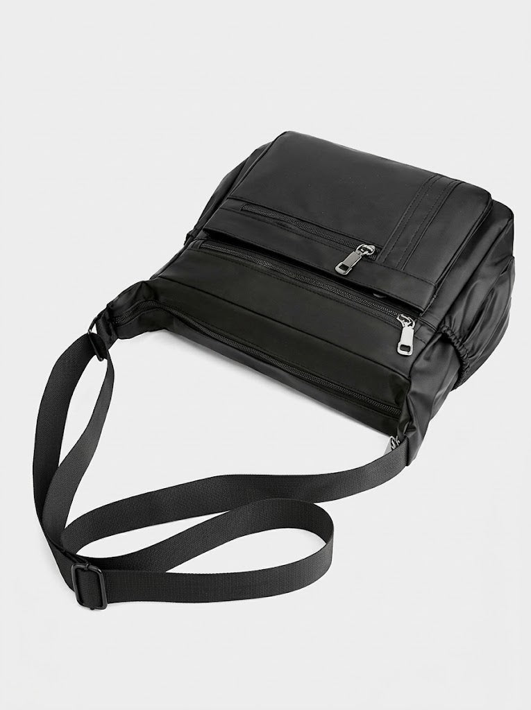 Men’s Multi-Pocket Nylon Crossbody Bag – Spacious Shoulder Messenger with Adjustable Strap and Zip Compartments