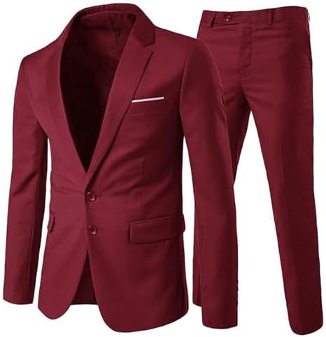 Men’s Slim-Fit Two-Piece Suit – Tailored Set for Business and Weddings