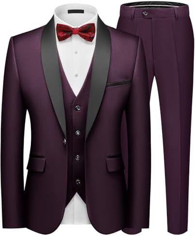 Men’s Slim Three-Piece Evening Suit – One-Button Tailoring for Weddings and Business