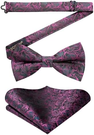 Men’s Paisley Bow Tie Set – Refined Formal Accessories for Weddings and Events