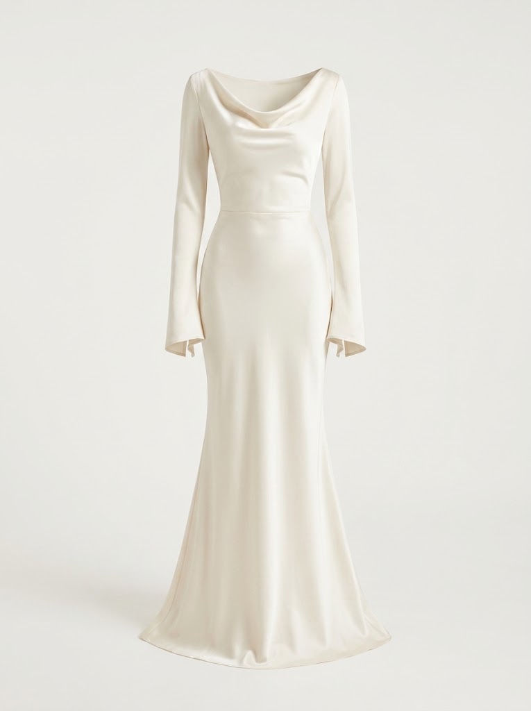 Women’s Long-Sleeve Maxi Dress – Refined Fitted Style for Evening Occasions