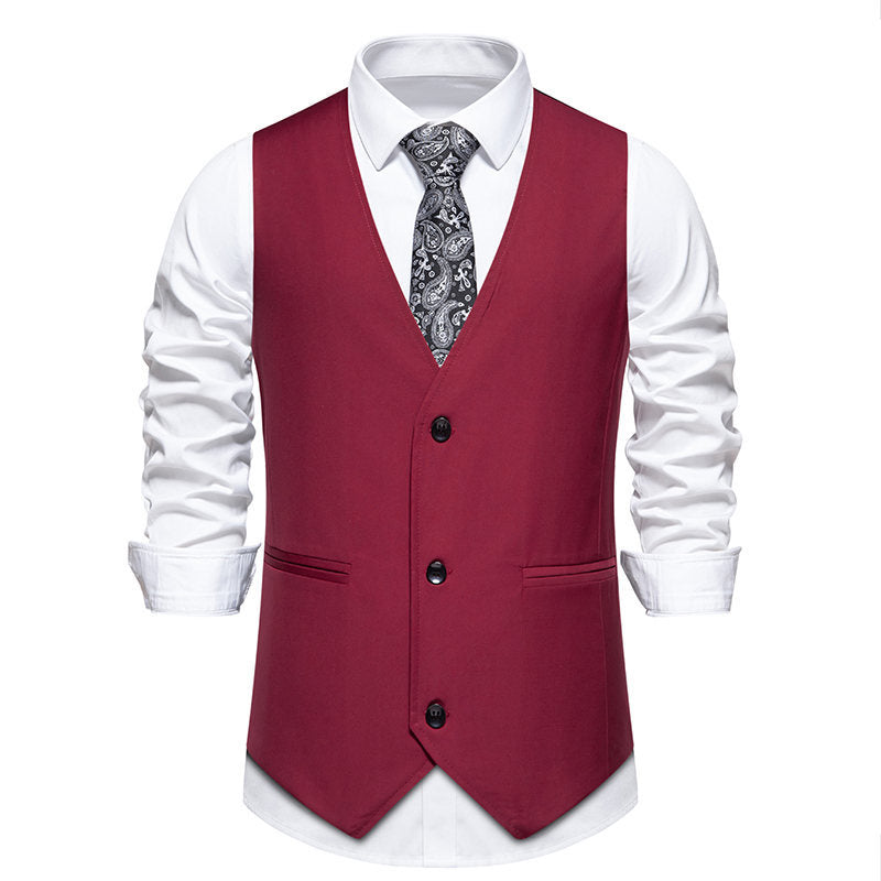 Men’s Tailored Formal Waistcoat – Slim-Fit Button-Front Vest for Weddings Business and Evening Events