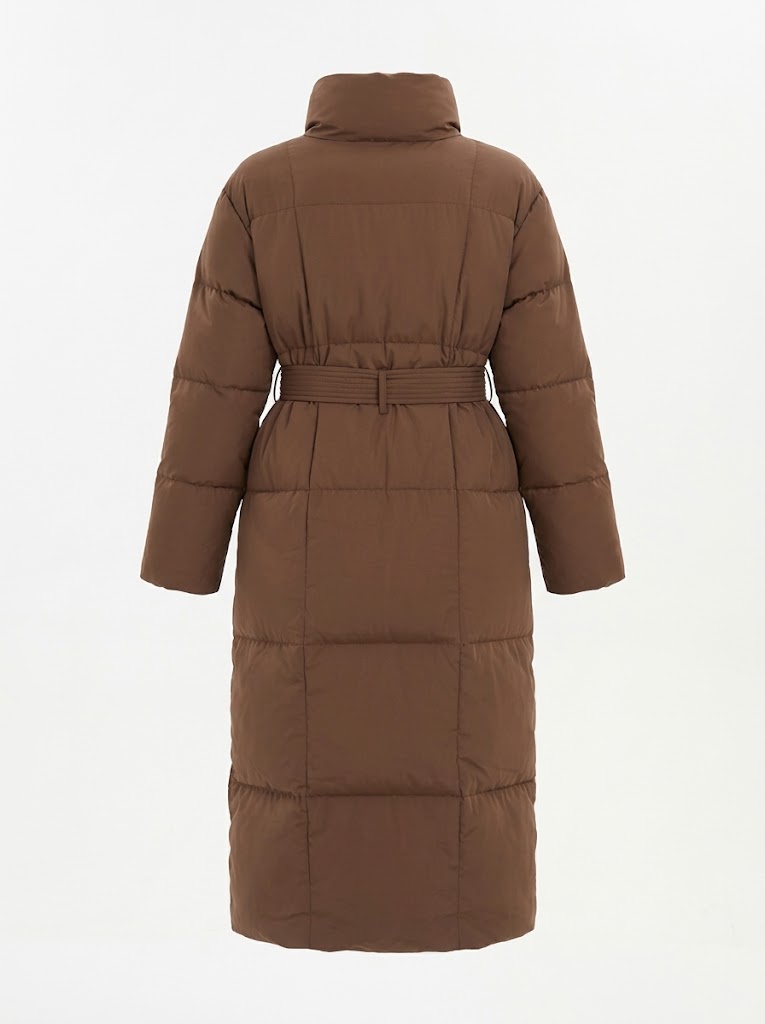 Women’s Maxi-Length Puffer Coat – Insulated High-Collar Winter Outerwear for Refined Cold-Weather Dressing
