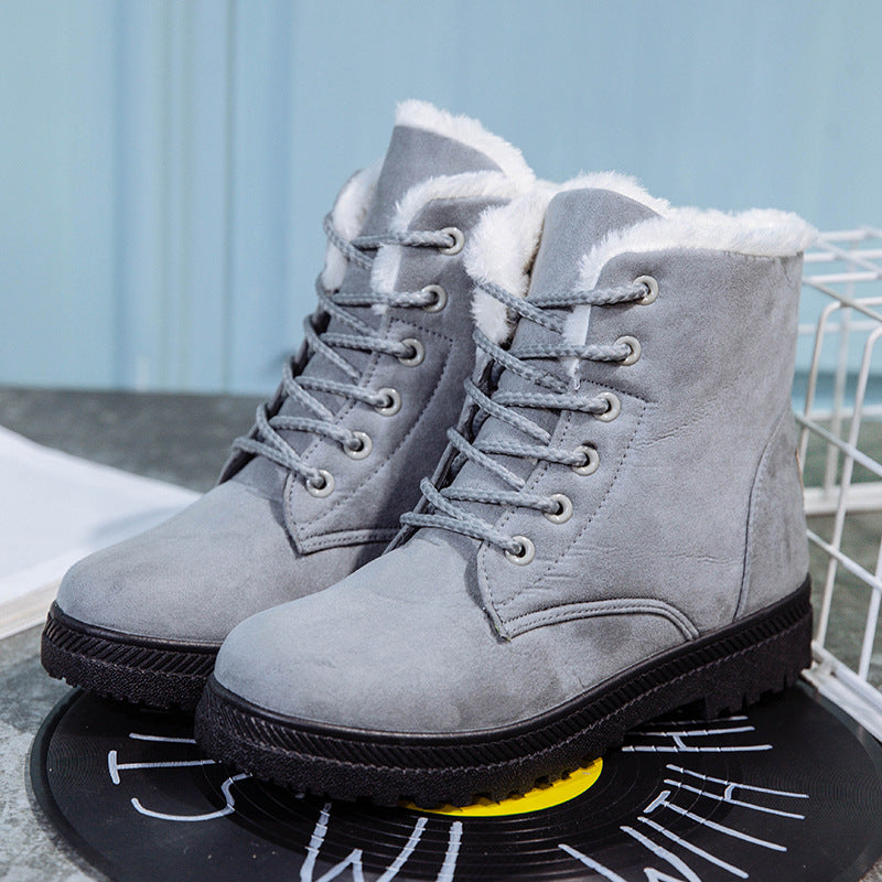 Women's Faux Fur Lined Heeled Snow Boots - Black (US 4-13)