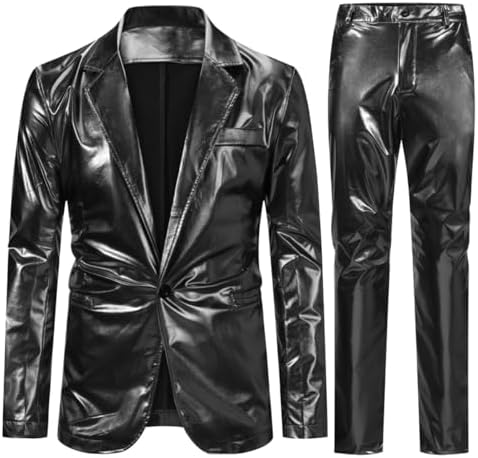 Men’s High-Shine Two-Piece Suit – Statement Tailoring for Parties and Evening Events