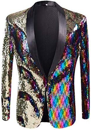 Men’s Sequin Shawl-Lapel Blazer – Statement Evening Jacket for Parties and Events