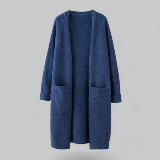 Women’s Open-Front Knit Cardigan – Warm Longline Layer for Autumn and Winter Everyday Wear
