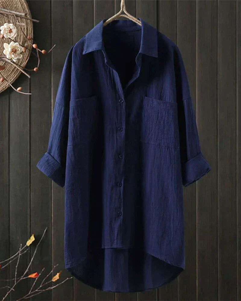 Women’s Elegant Shirt Blouse – Button-Through with Long Sleeves