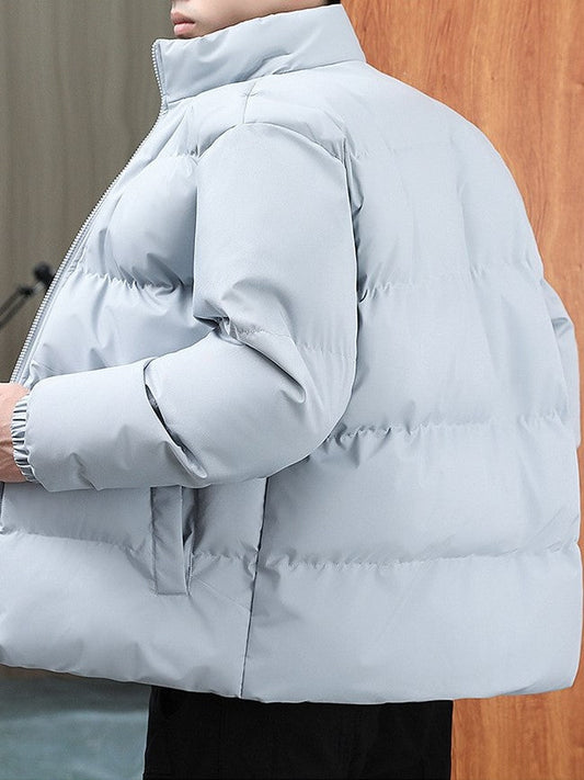 Men’s Padded Stand-Collar Winter Jacket – Thick Insulated Outerwear for Everyday Casual Cold-Weather Wear