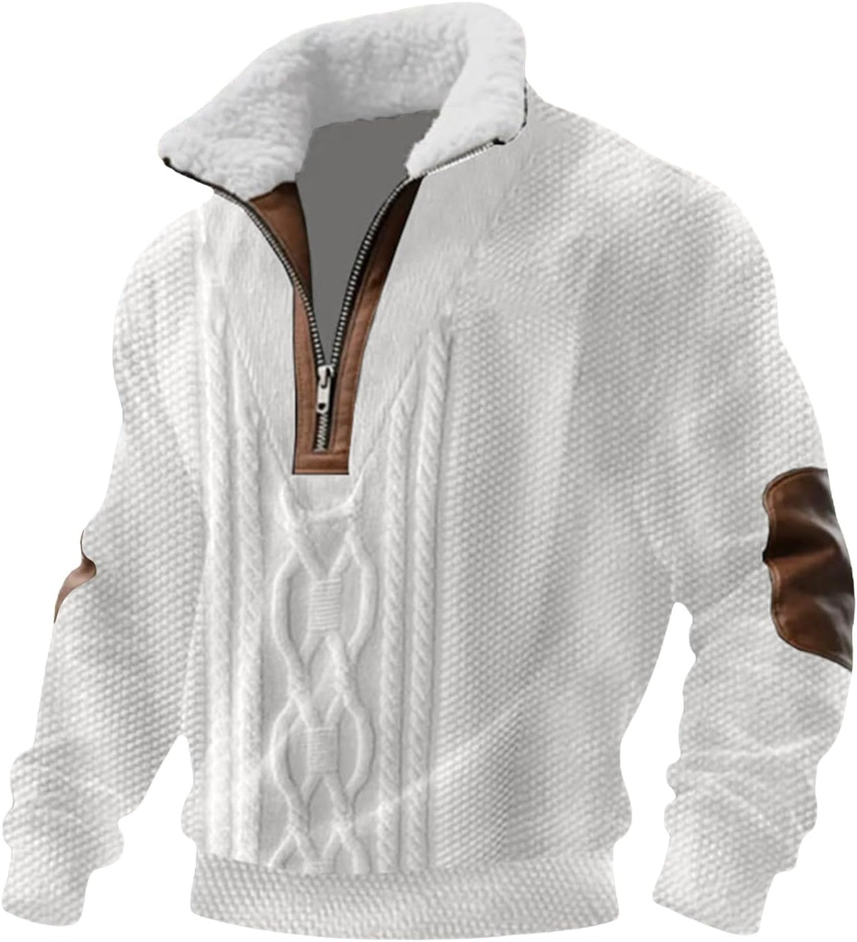 Men’s Quarter-Zip Knitted Pullover – Warm Relaxed Layer for Autumn and Winter