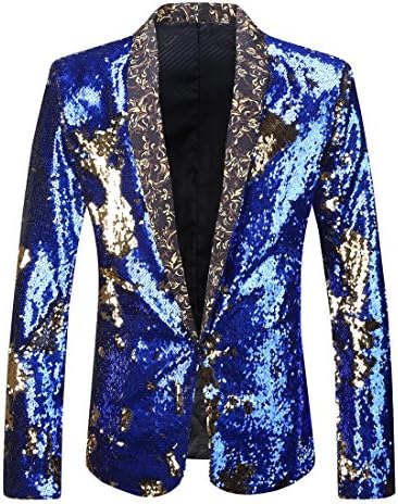 Men’s Sequin Shawl-Lapel Blazer – Statement Evening Jacket for Parties and Events