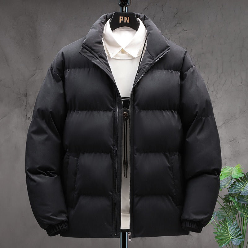 Men’s Padded Stand-Collar Winter Jacket – Thick Insulated Outerwear for Everyday Casual Cold-Weather Wear