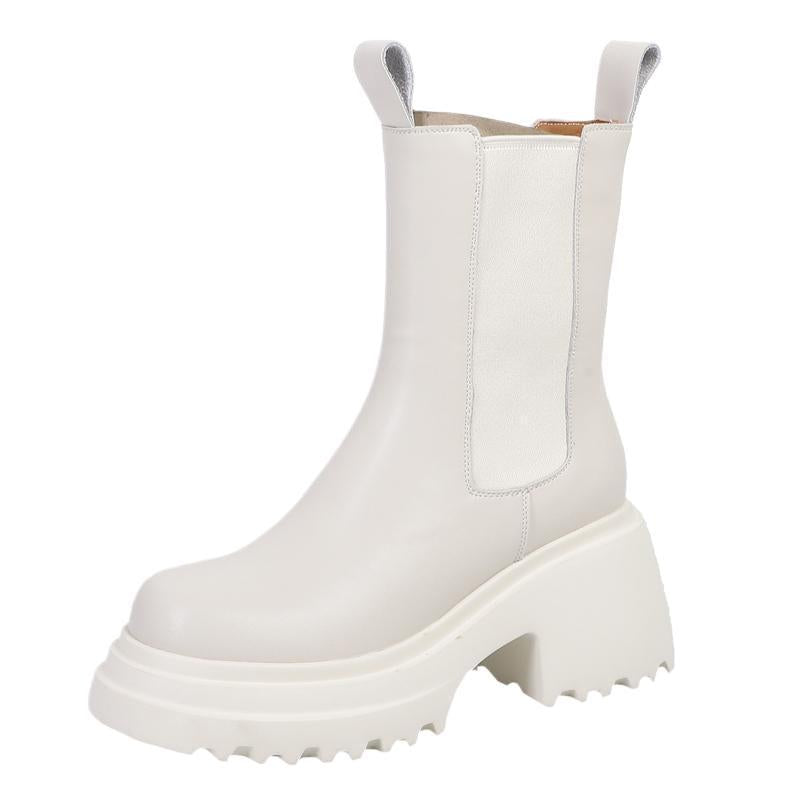 Cream chunky Chelsea boot product view
