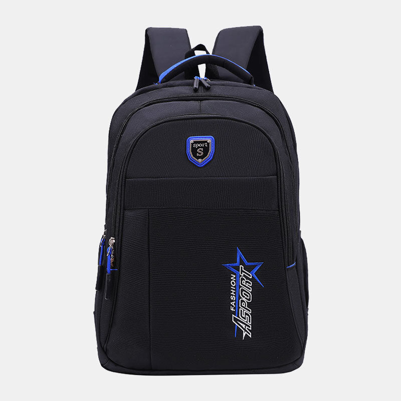 Unisex Multi-Compartment Nylon Backpack – Large-Capacity School and Travel Bag with Organised Storage