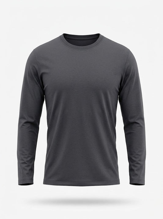 Men’s Crew-Neck Long-Sleeve T-Shirt – Lightweight Everyday Casual Essential