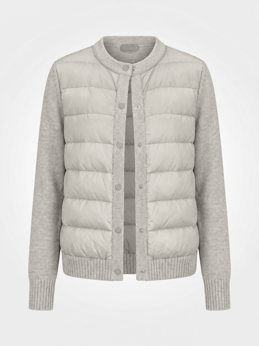 Women’s Quilted Knit Cardigan Jacket – Lightweight Padded Button-Front Winter Layer for Elegant Everyday Styling