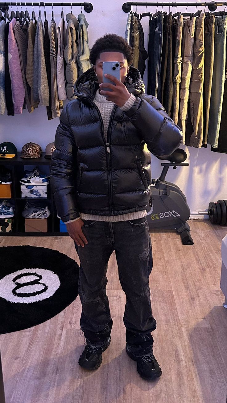 Men’s Sherpa Lined Quilted Jacket with Hood – Warm Puffer Coat for Outdoor & Streetwear