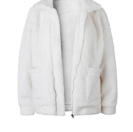 Women’s Teddy Fleece Zip Jacket – Cosy Oversized Layer for Autumn and Winter
