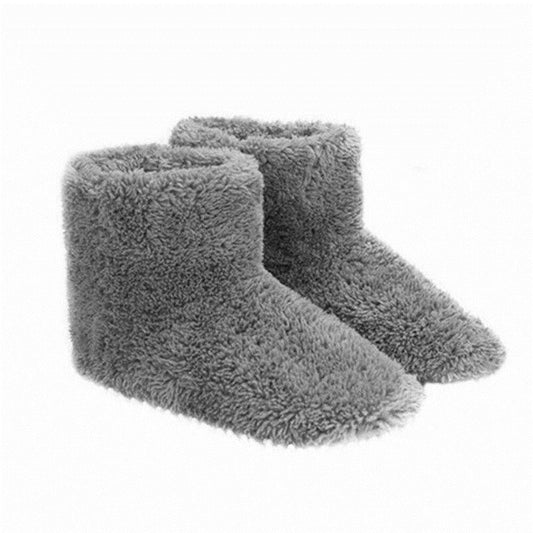 Women’s USB-Heated Plush Winter Boot Slippers – Washable Non-Slip Indoor Electric House Shoes for Cold-Weather Comfort