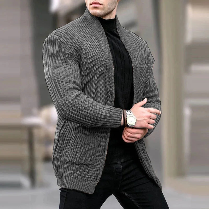 Men’s Relaxed-Fit Knit Cardigan with Pockets – Lightweight Urban Layer for Work and Weekend Wear
